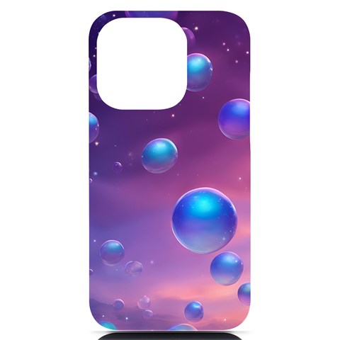 Bubbles iPhone 14 Pro Black UV Print PC Hardshell Case from ArtsNow.com Front