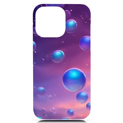 Bubbles iPhone 14 Pro Max Black UV Print PC Hardshell Case from ArtsNow.com Front