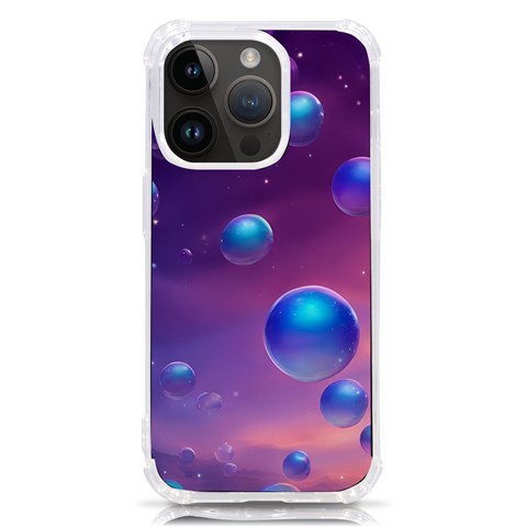 Bubbles iPhone 14 Pro TPU UV Print Case from ArtsNow.com Front