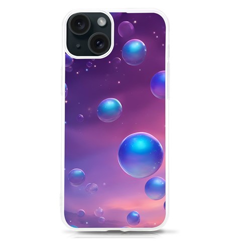 Bubbles iPhone 15 TPU UV Print Case from ArtsNow.com Front