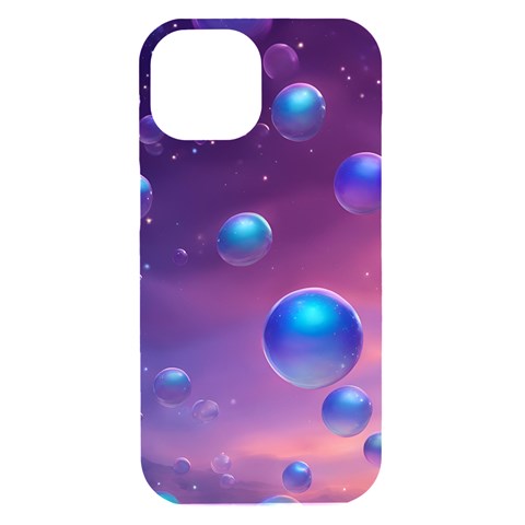 Bubbles iPhone 15 Black UV Print PC Hardshell Case from ArtsNow.com Front