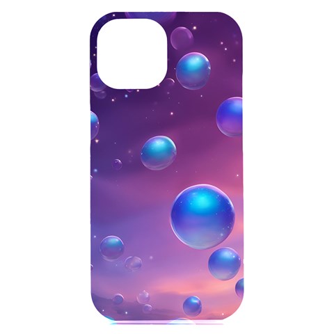 Bubbles iPhone 15 Plus Black UV Print PC Hardshell Case from ArtsNow.com Front