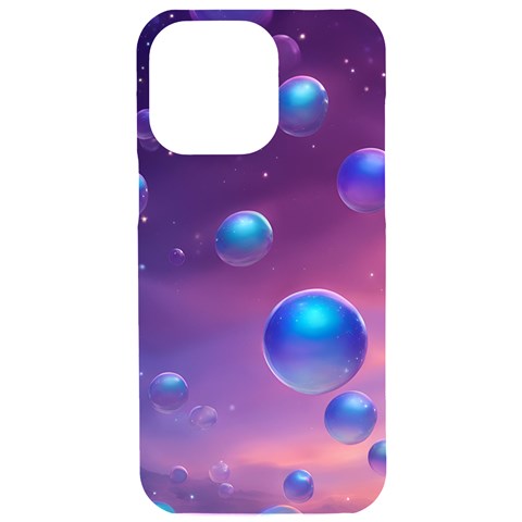 Bubbles iPhone 15 Pro Max Black UV Print PC Hardshell Case from ArtsNow.com Front