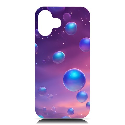 Bubbles iPhone 16 Plus Black UV Print PC Hardshell Case from ArtsNow.com Front