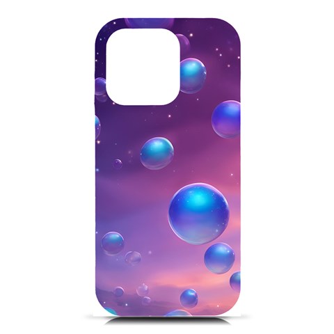 Bubbles iPhone 16 Pro Black UV Print PC Hardshell Case from ArtsNow.com Front