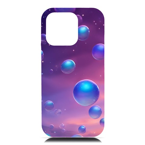 Bubbles iPhone 16 Pro Max Black UV Print PC Hardshell Case from ArtsNow.com Front