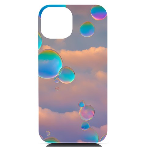 Clouds and Bubbles iPhone 14 Black UV Print PC Hardshell Case from ArtsNow.com Front