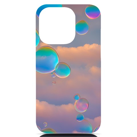 Clouds and Bubbles iPhone 14 Pro Black UV Print PC Hardshell Case from ArtsNow.com Front