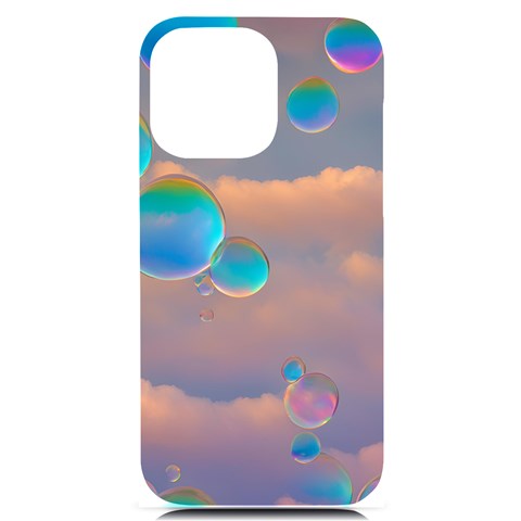 Clouds and Bubbles iPhone 14 Pro Max Black UV Print PC Hardshell Case from ArtsNow.com Front