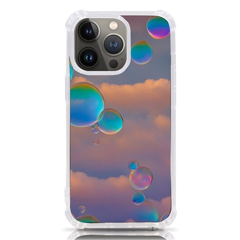 Clouds and Bubbles iPhone 13 Pro TPU UV Print Case from ArtsNow.com Front