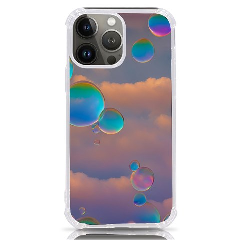 Clouds and Bubbles iPhone 13 Pro Max TPU UV Print Case from ArtsNow.com Front