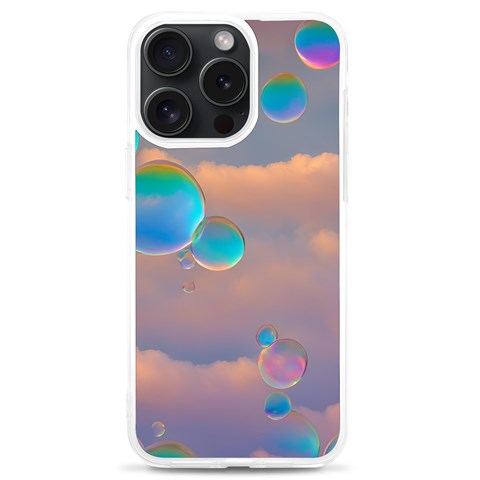 Clouds and Bubbles iPhone 15 Pro Max TPU UV Print Case from ArtsNow.com Front