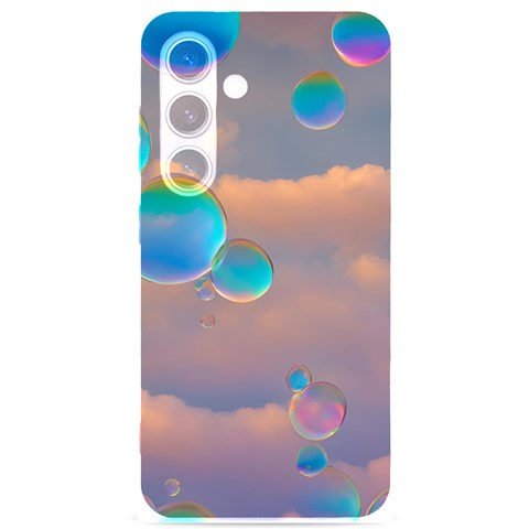 Clouds and Bubbles Samsung Galaxy S24 6.2 Inch Black TPU UV Case from ArtsNow.com Front