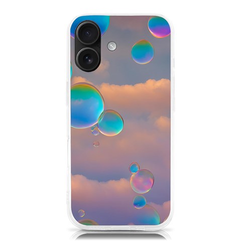 Clouds and Bubbles iPhone 16 TPU UV Print Case from ArtsNow.com Front