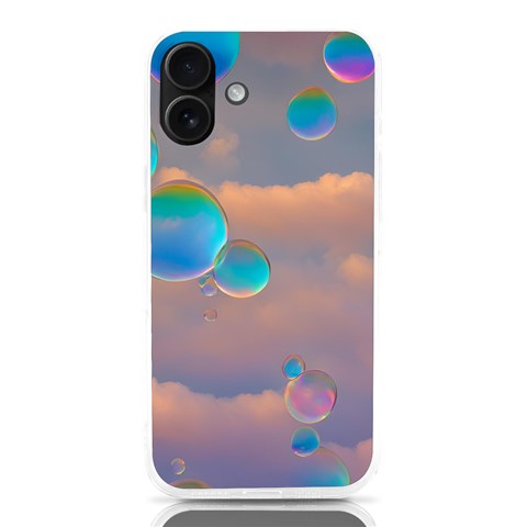 Clouds and Bubbles iPhone 16 Plus TPU UV Print Case from ArtsNow.com Front