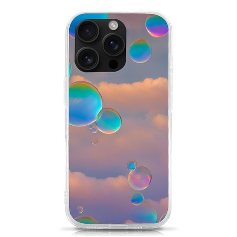 Clouds and Bubbles iPhone 16 Pro TPU UV Print Case from ArtsNow.com Front