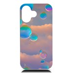 Clouds and Bubbles iPhone 16 Black UV Print PC Hardshell Case