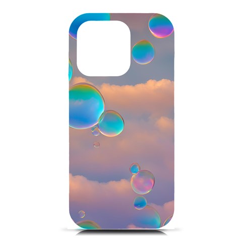 Clouds and Bubbles iPhone 16 Pro Black UV Print PC Hardshell Case from ArtsNow.com Front