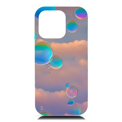 Clouds and Bubbles iPhone 16 Pro Max Black UV Print PC Hardshell Case from ArtsNow.com Front