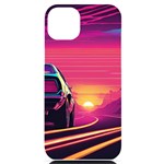 Retrowave Sunset iPhone 14 Plus Black UV Print PC Hardshell Case