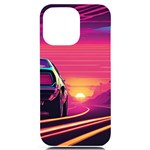 Retrowave Sunset iPhone 14 Pro Max Black UV Print PC Hardshell Case