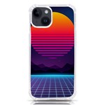 Retrowave Grid Sunset iPhone 14 TPU UV Print Case