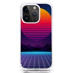 Retrowave Grid Sunset iPhone 14 Pro TPU UV Print Case