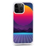 Retrowave Grid Sunset iPhone 14 Pro Max TPU UV Print Case