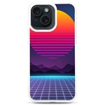 Retrowave Grid Sunset iPhone 15 Plus TPU UV Print Case