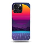 Retrowave Grid Sunset iPhone 15 Pro TPU UV Print Case