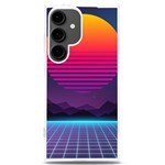 Retrowave Grid Sunset Samsung Galaxy S24 Plus 6.7 Inch TPU UV Case