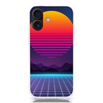 Retrowave Grid Sunset iPhone 16 TPU UV Print Case