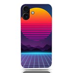 Retrowave Grid Sunset iPhone 16 Plus TPU UV Print Case