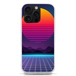 Retrowave Grid Sunset iPhone 16 Pro TPU UV Print Case