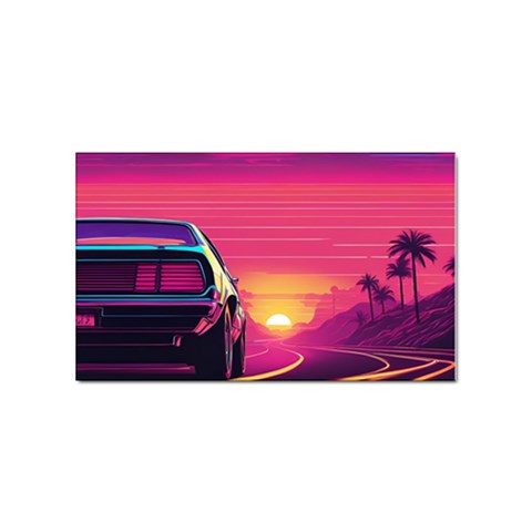 Retrowave Sticker Sticker (Rectangular) from ArtsNow.com Front