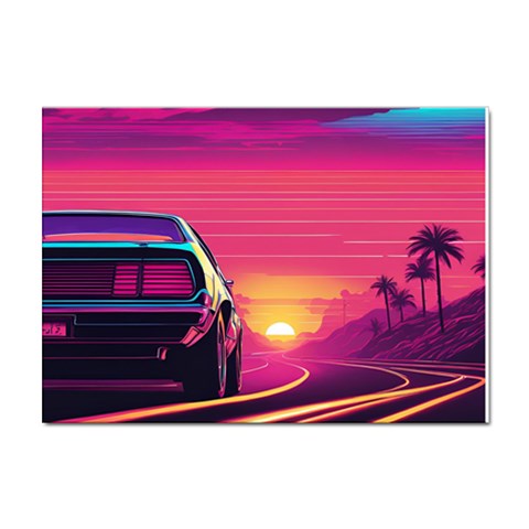 Retrowave Sticker Sticker A4 (10 pack) from ArtsNow.com Front