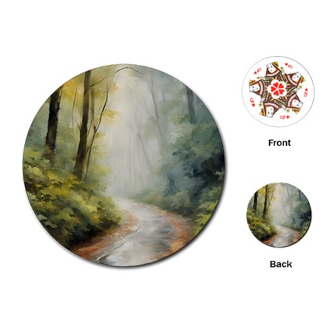 Forest Scene Playing Cards Single Design (Round) from ArtsNow.com Front