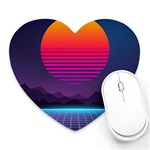 Retrowave Sunset Heart Mousepad