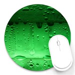 Green Droplets Round Mousepad