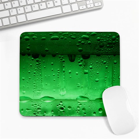 Green Droplets Large Mousepad from ArtsNow.com Front