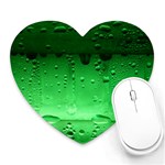 Green Droplets Heart Mousepad