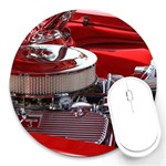 Red and Chrome Round Mousepad