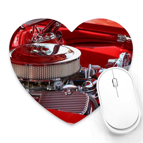 Red and Chrome Heart Mousepad from ArtsNow.com Front