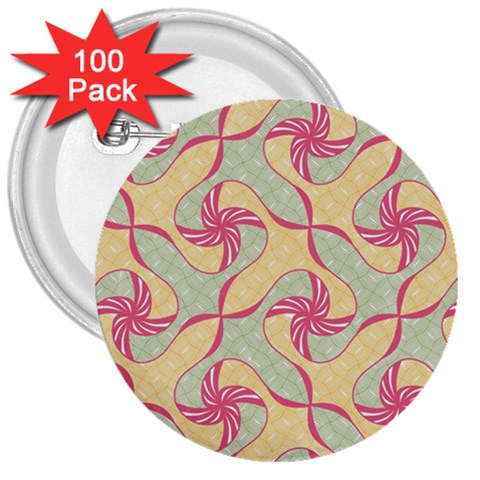 Abstract Pattern Design Scrapbooking 3  Buttons (100 pack)  from ArtsNow.com Front