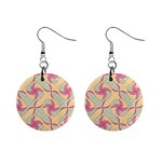 Abstract Pattern Design Scrapbooking Mini Button Earrings