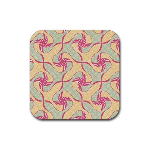 Abstract Pattern Design Scrapbooking Rubber Coaster (Square) from ArtsNow.com Front