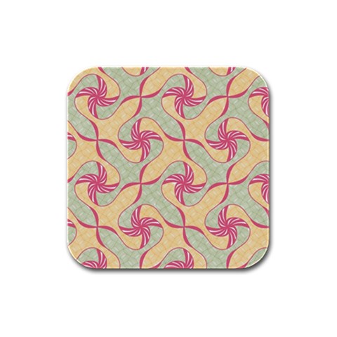 Abstract Pattern Design Scrapbooking Rubber Square Coaster (4 pack) from ArtsNow.com Front