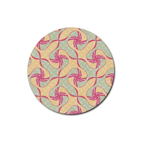 Abstract Pattern Design Scrapbooking Rubber Round Coaster (4 pack) from ArtsNow.com Front