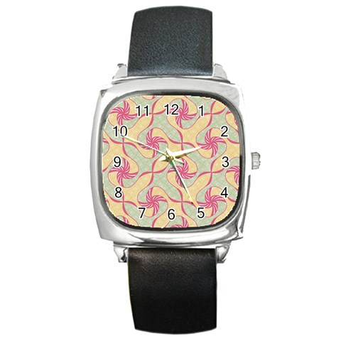 Abstract Pattern Design Scrapbooking Square Metal Watch from ArtsNow.com Front