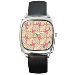 Abstract Pattern Design Scrapbooking Square Metal Watch